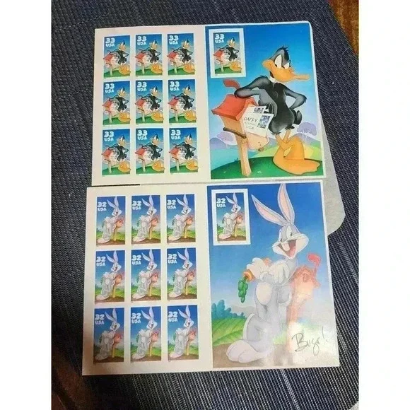 1999 DAFFY DUCK 10 (33 cents) US STAMPS & Bugs Bunny 10 (32 cents) stamps - Picture 6 of 6